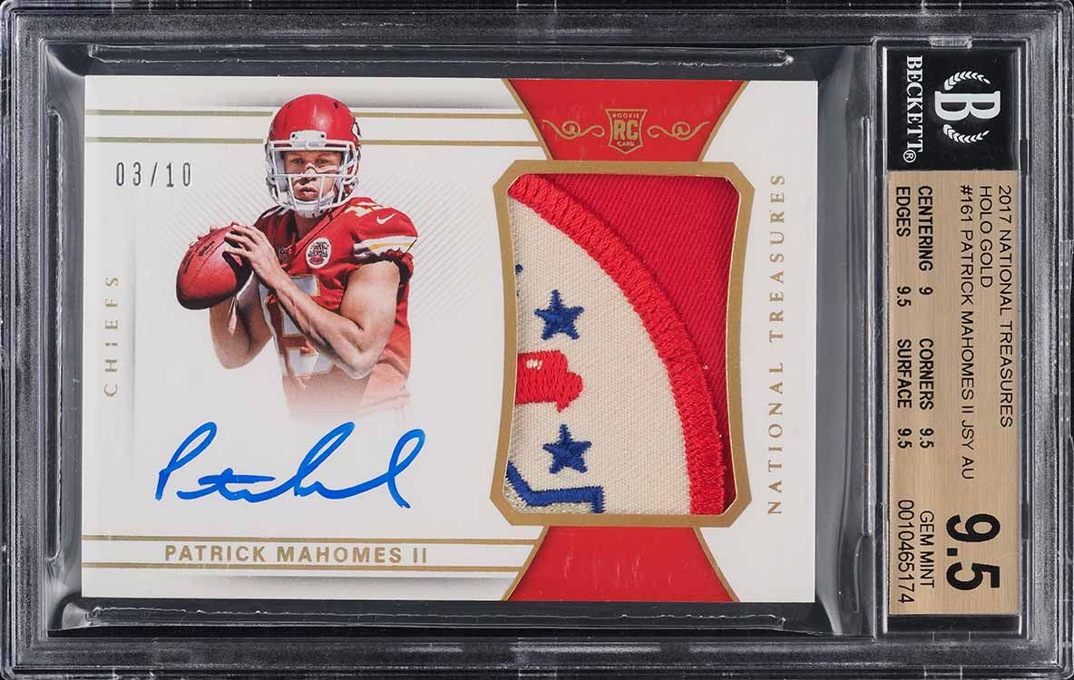Gold 3/10 Patrick Mahomes Lamar Hunt patch gem